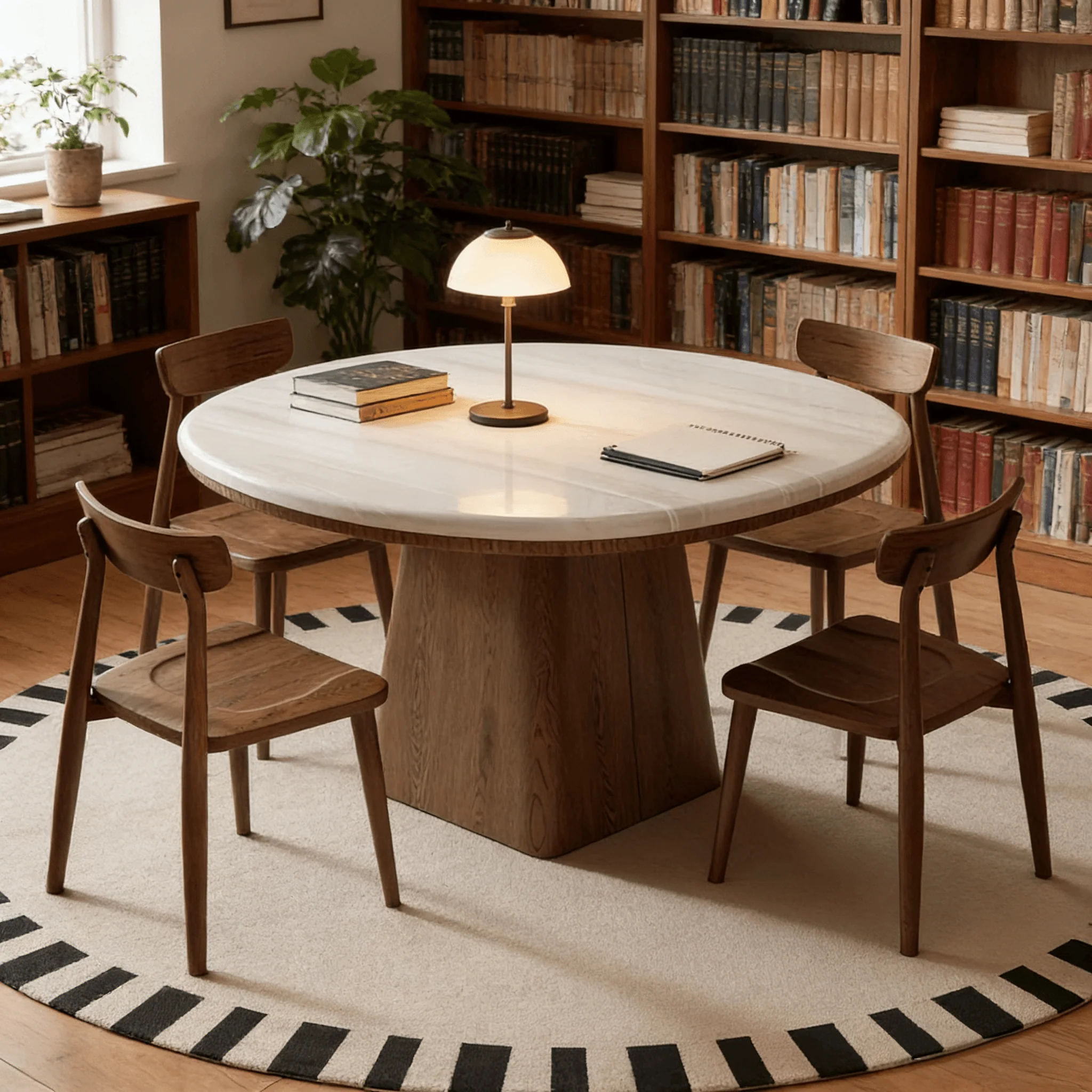 Prabal Square Dining Table, Marble - Image 4