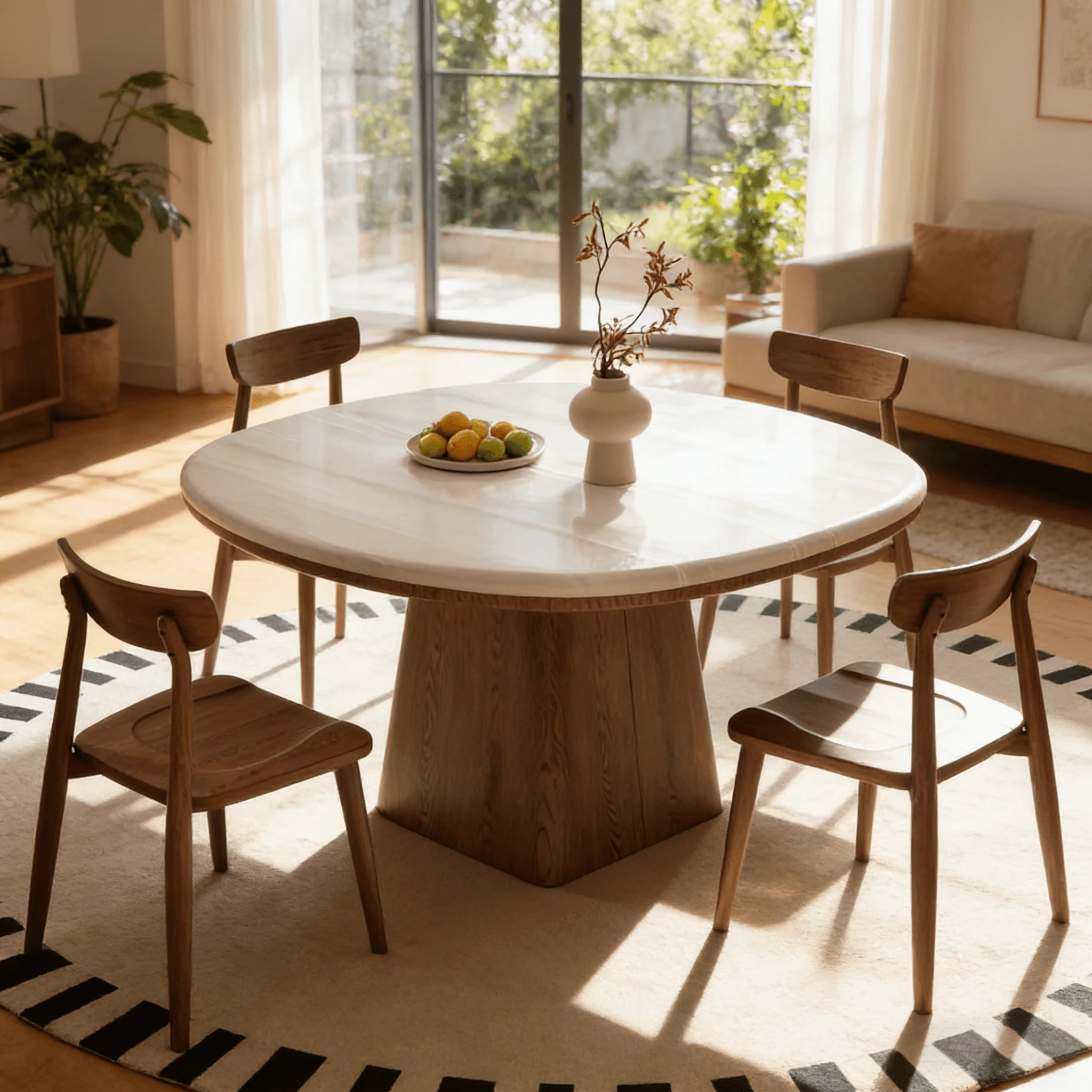 Prabal Square Dining Table, Marble - Image 6