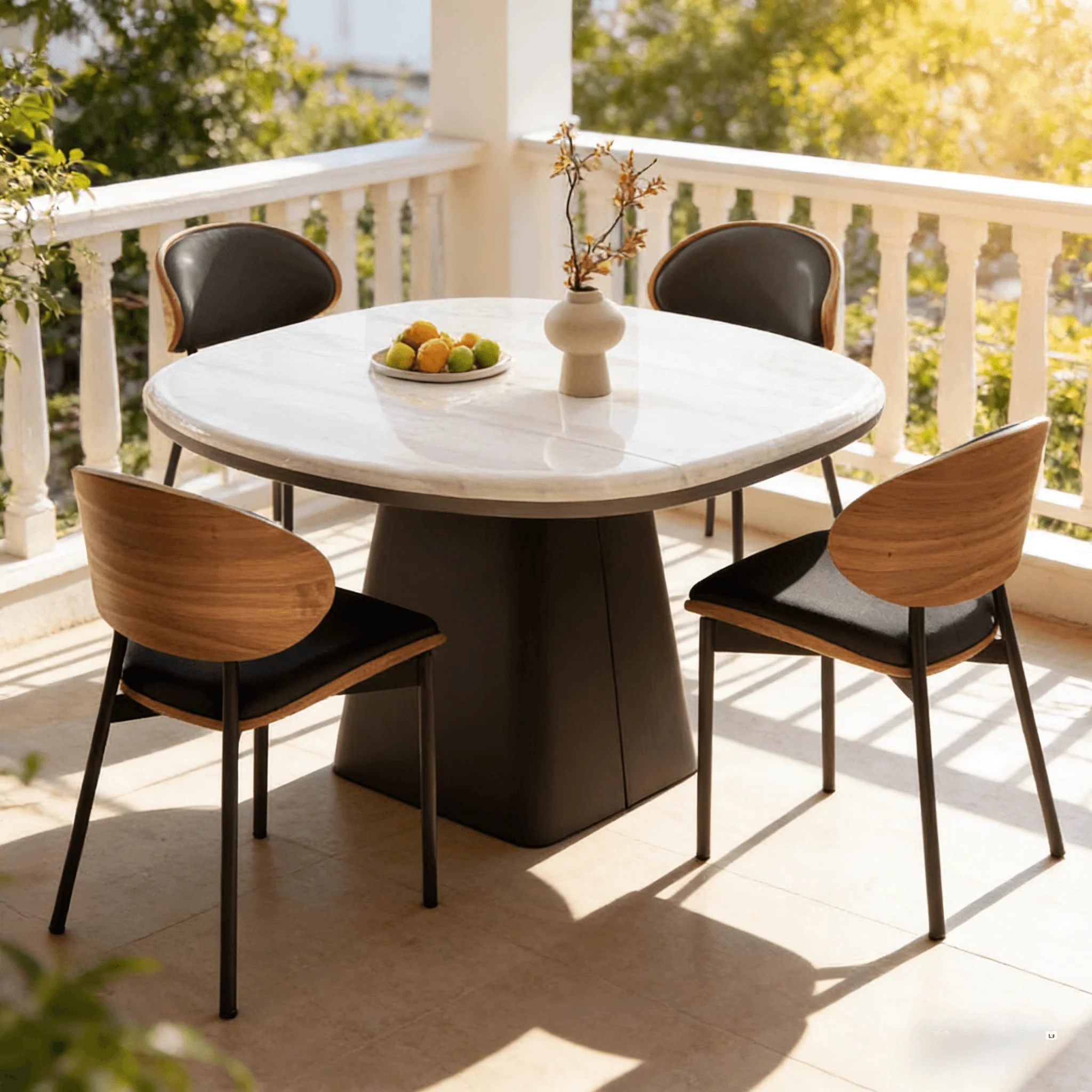 Prabal Square Dining Table, Marble - Image 7