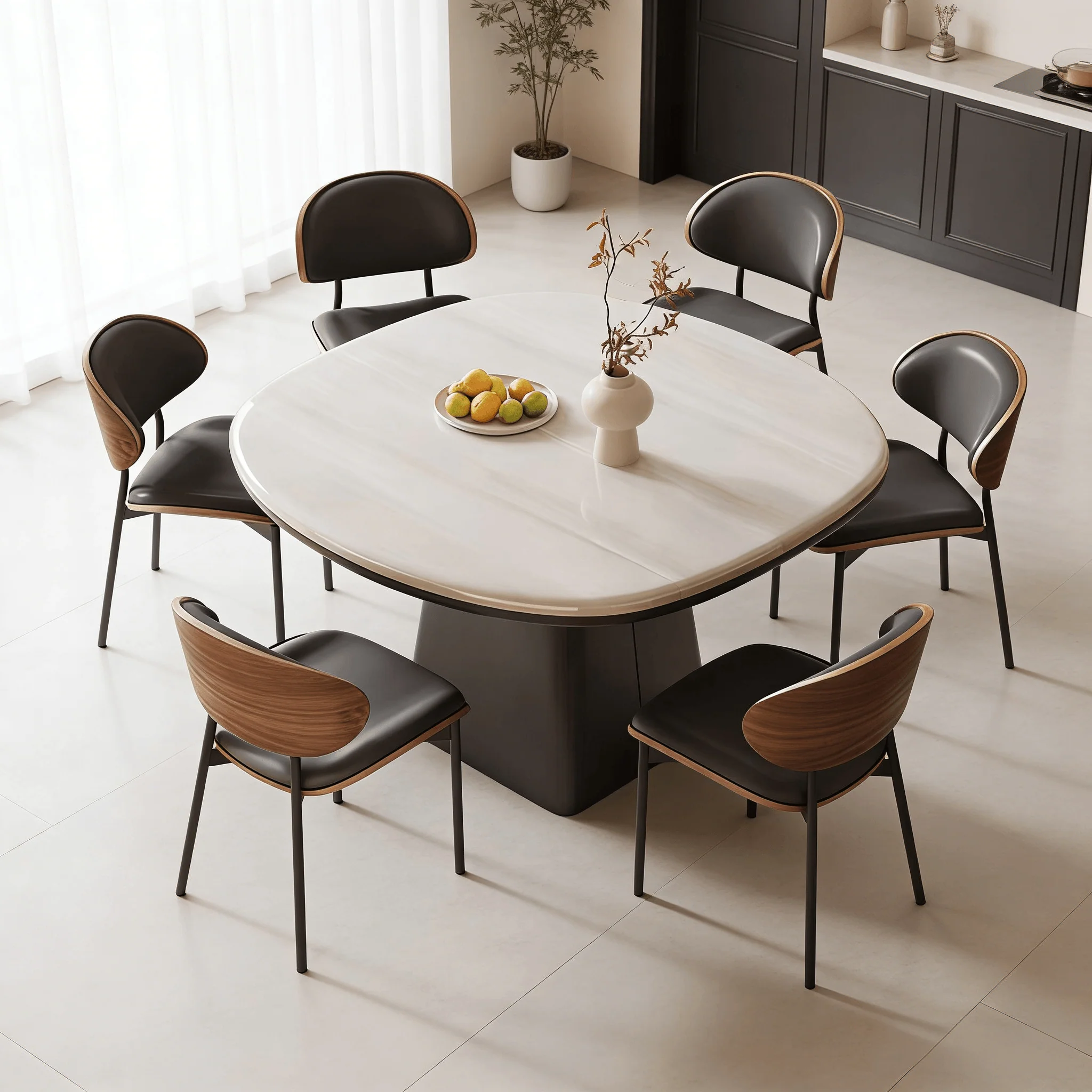 Prabal Square Dining Table, Marble - Image 9