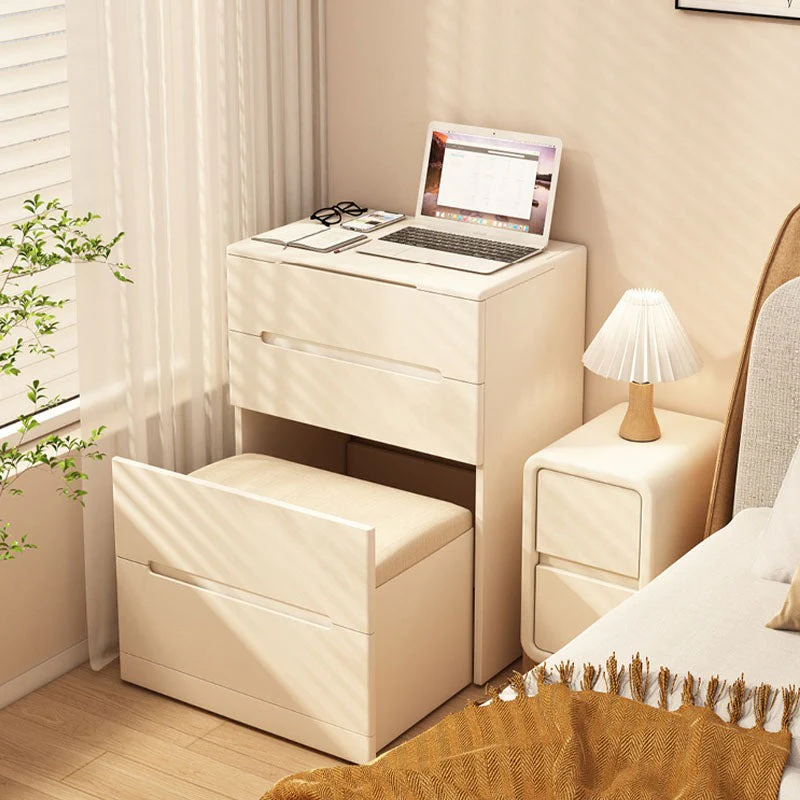 Prudence Dressing Table With Storage Stool, Cream - Image 3