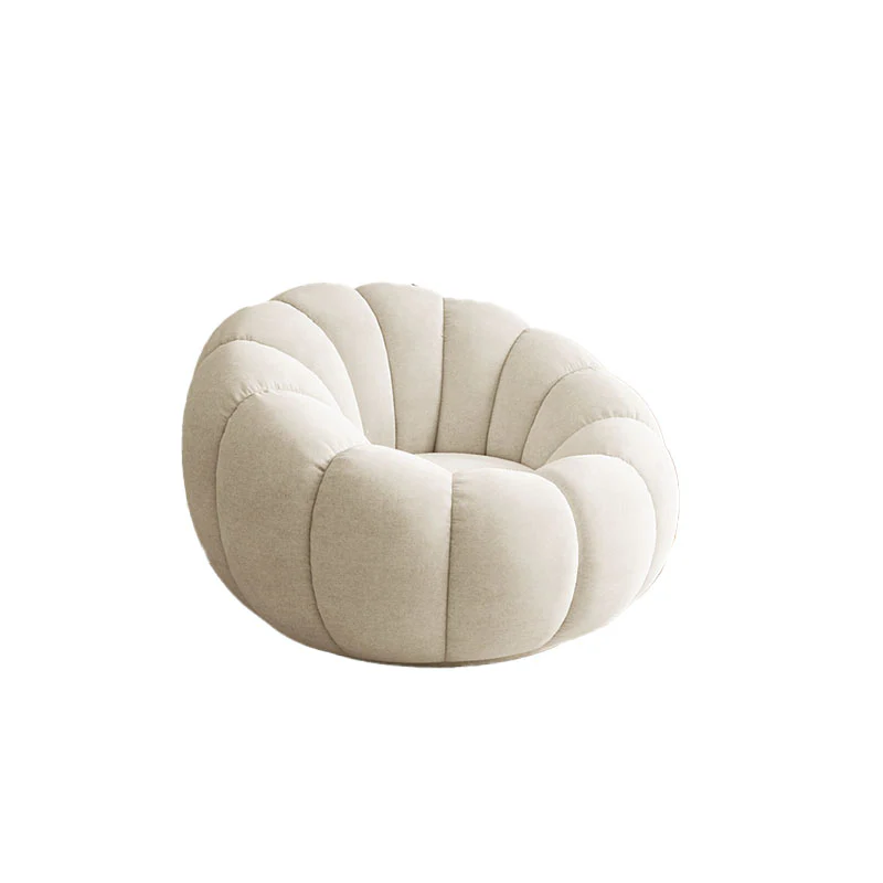 Pumpkin Round Swivel Armchair, Boucle - Image 2