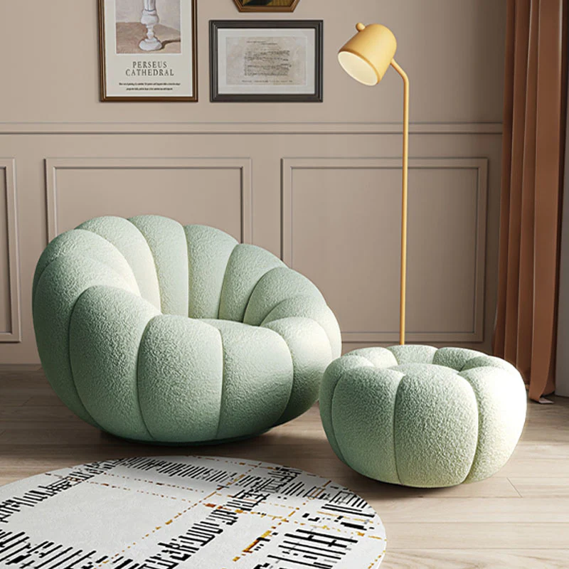 Pumpkin Round Swivel Armchair, Boucle - Image 4