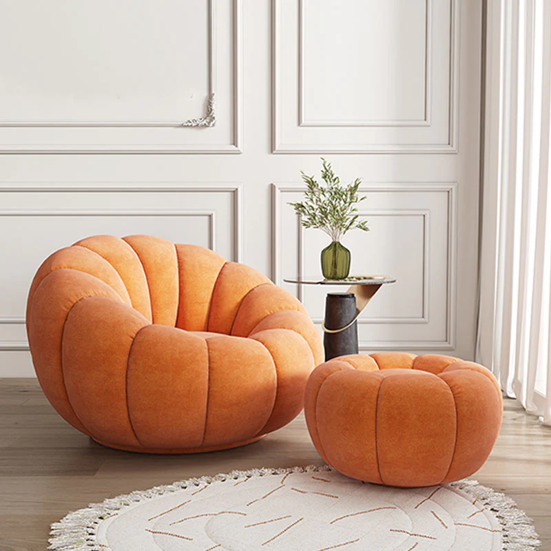 Pumpkin Round Swivel Armchair, Boucle - Image 5
