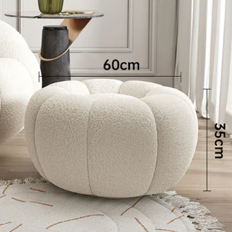 Pumpkin Round Swivel Armchair, Boucle - Image 9