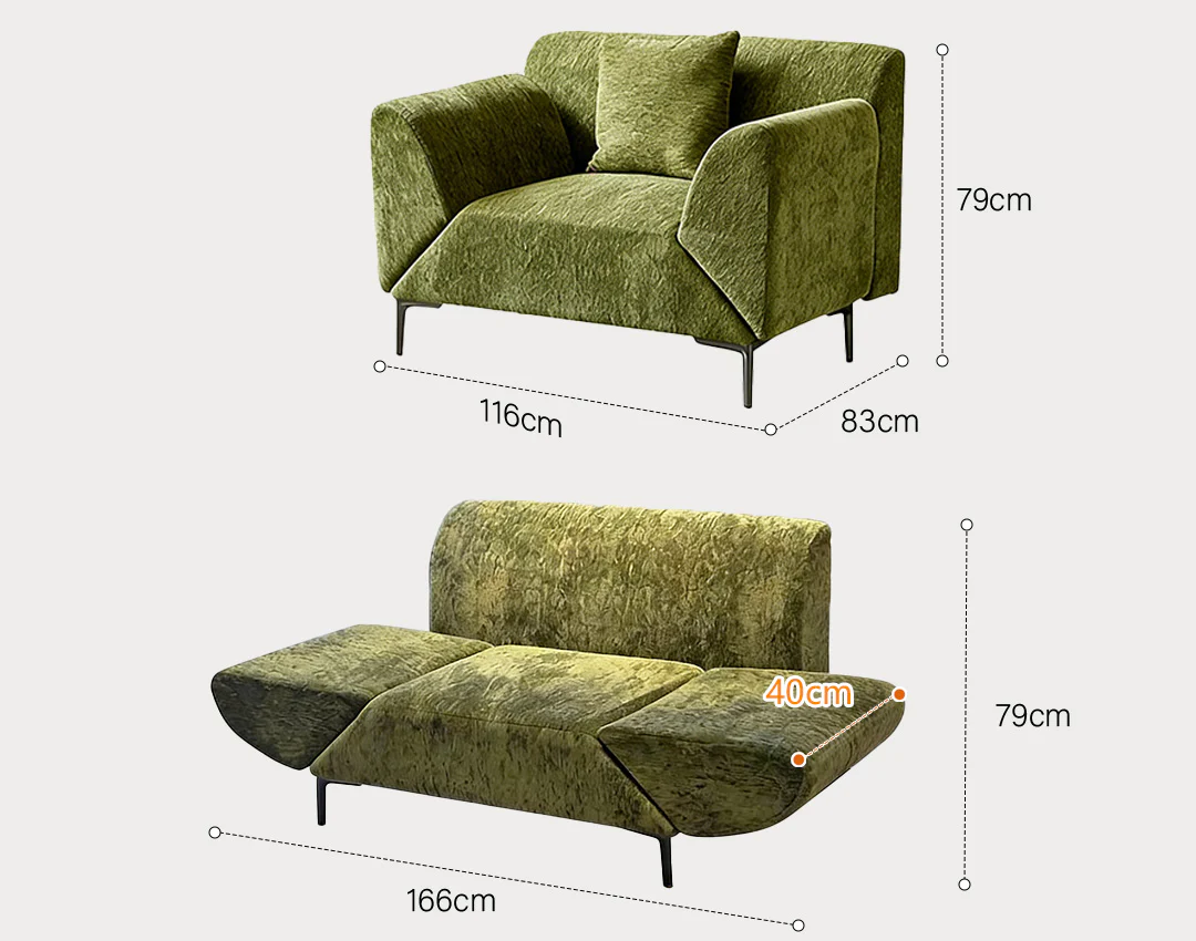 Qadir Deformable Sofa Bed, Armchair, Green - Image 10