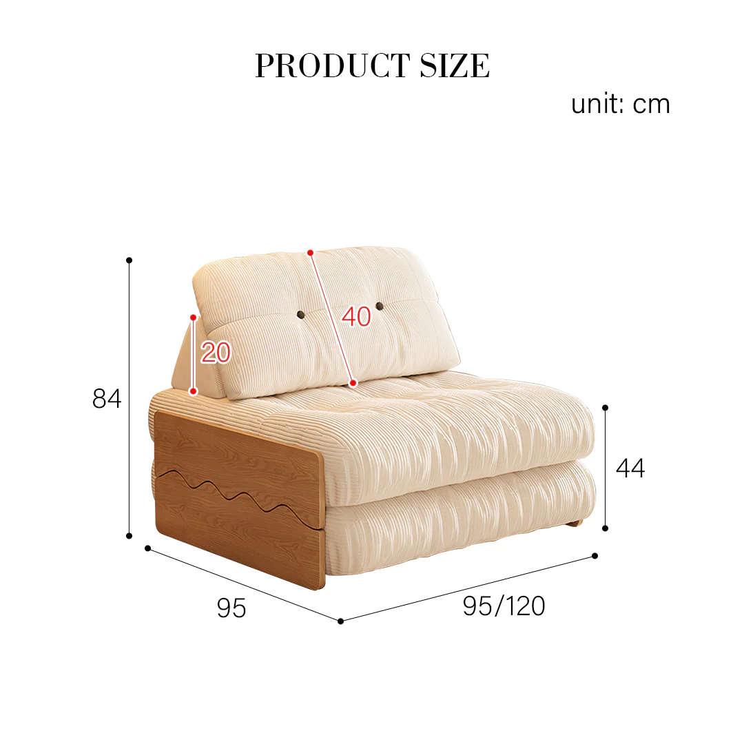 Rachman Sleeper Armchair, Single Seater Bed, Cream - Image 10