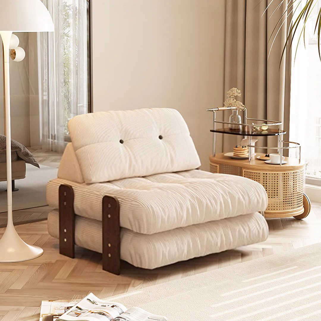 Rachman Sleeper Armchair, Single Seater Bed, Cream - Image 4