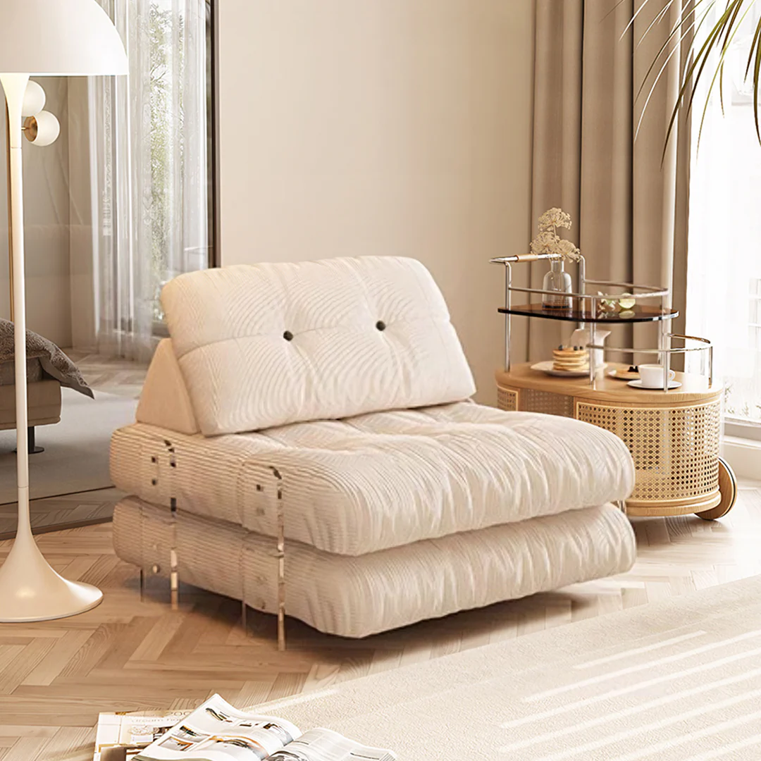 Rachman Sleeper Armchair, Single Seater Bed, Cream - Image 5