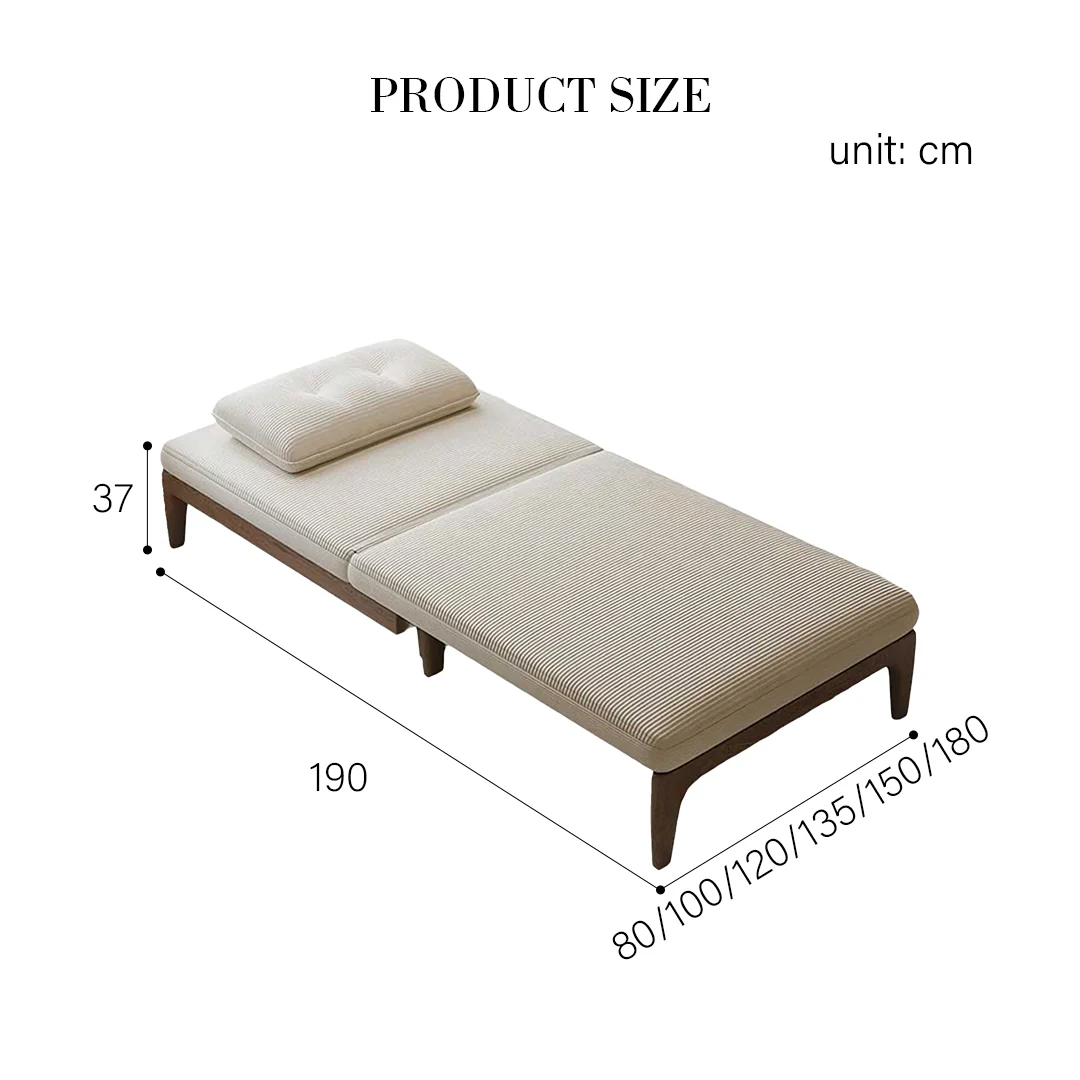 Ranjan Single Sofa Bed, Small 2 Seater Sofa Bed, Corduroy - Image 9