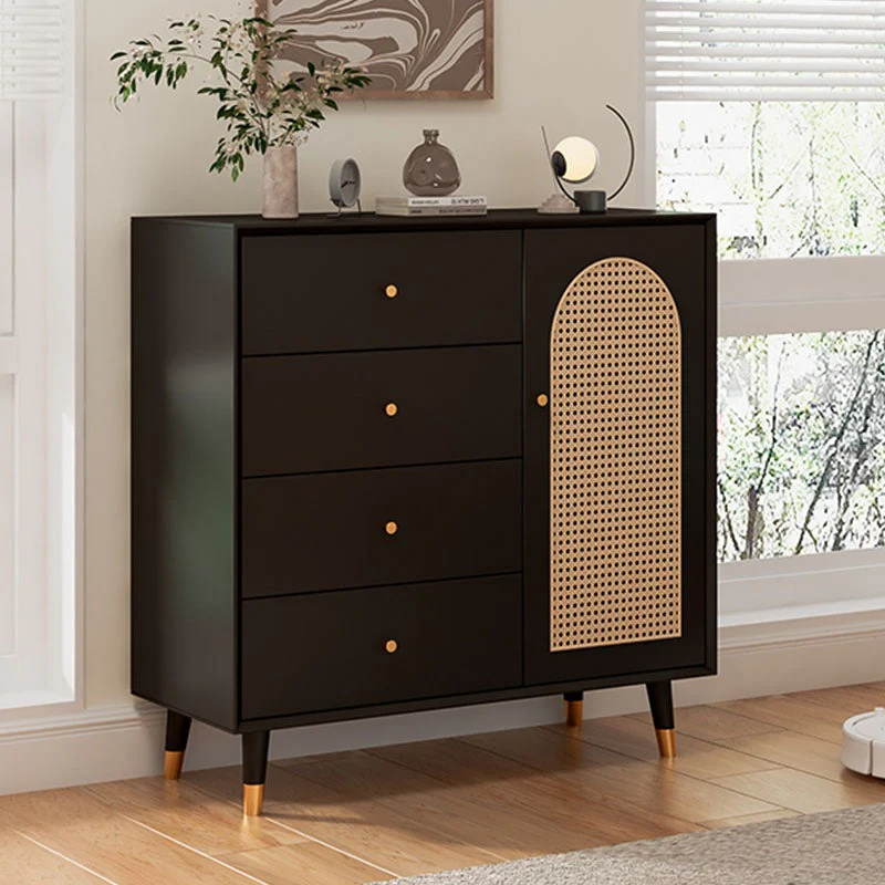 Raphael Rattan Sideboard, Black & Dark Brown - Image 2