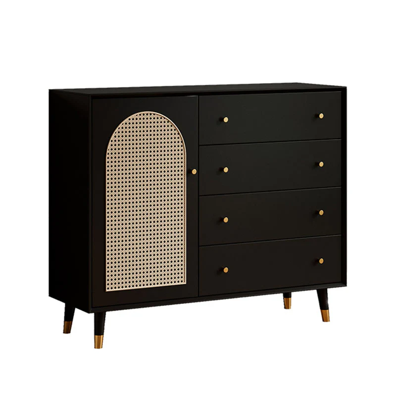 Raphael Rattan Sideboard, Black & Dark Brown - Image 3