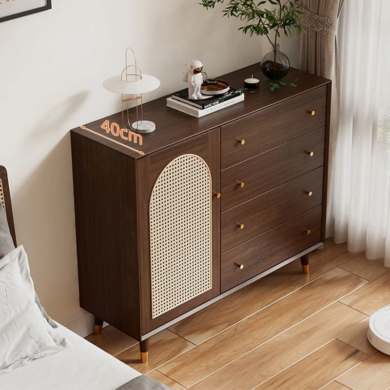 Raphael Rattan Sideboard, Black & Dark Brown - Image 4