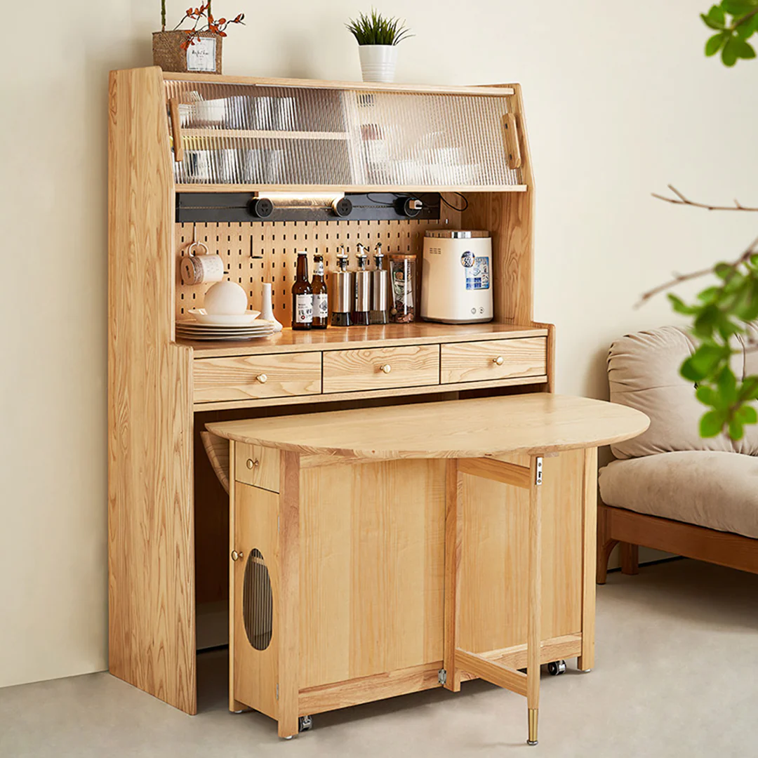 Reddy Fold Away Dining Table With Sideboard, Wood - Image 5