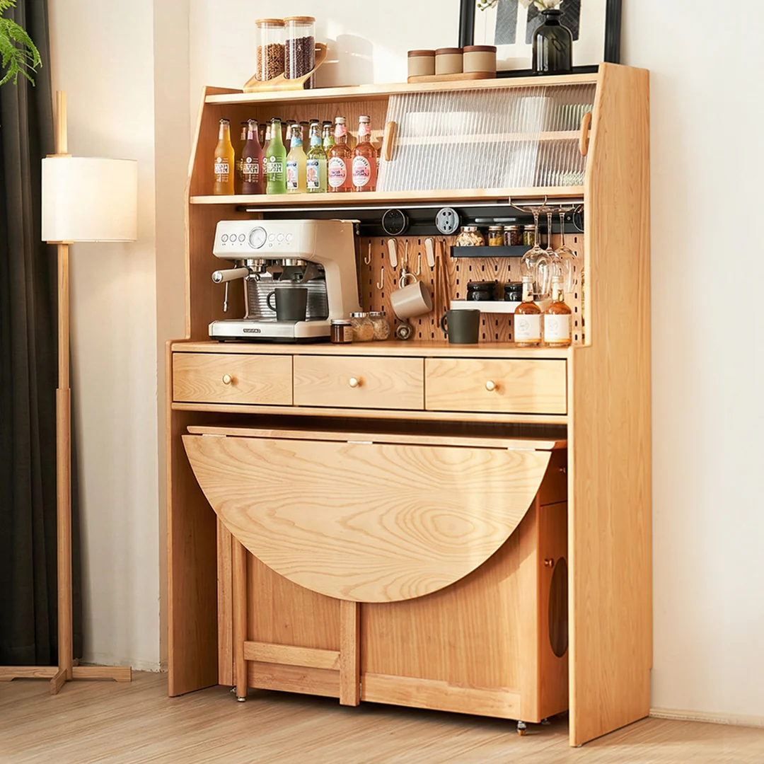 Reddy Fold Away Dining Table With Sideboard, Wood - Image 7