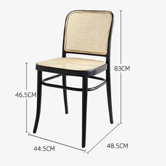 Renee Rattan Dining Chair, Black - Image 6