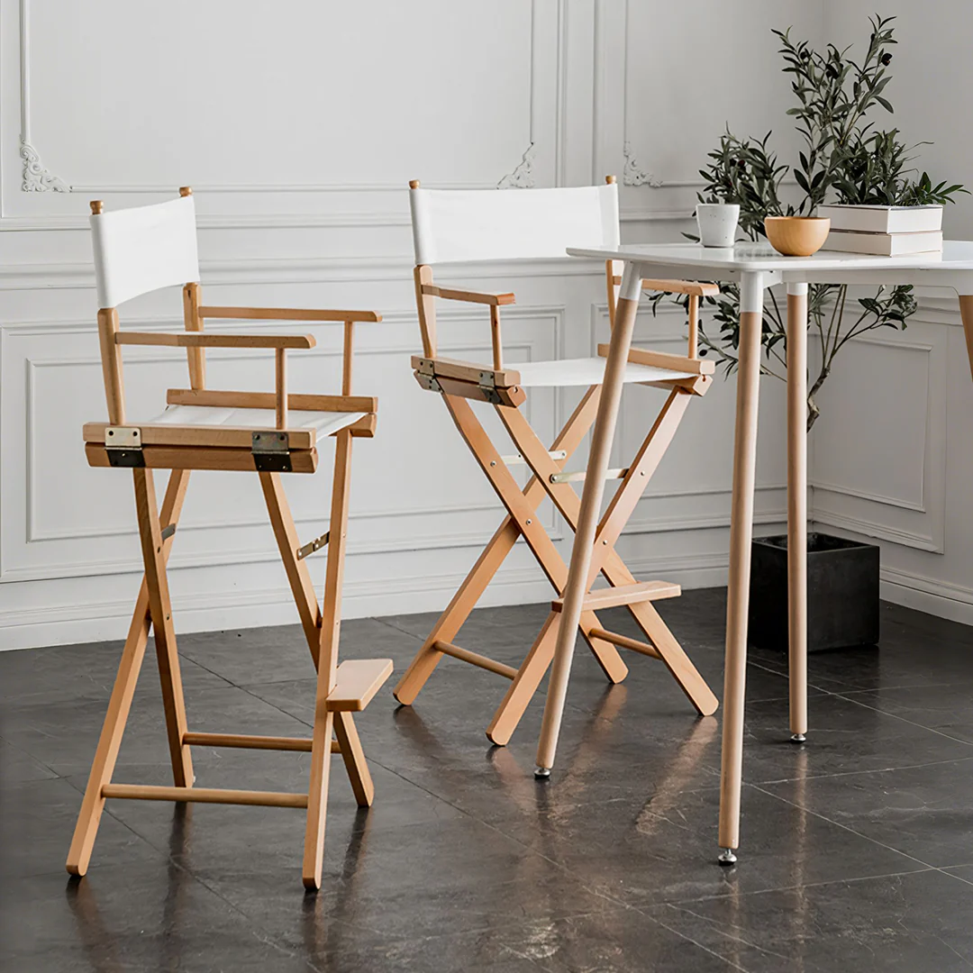 Rivas Foldable Bar Stool, Canvas - Image 3