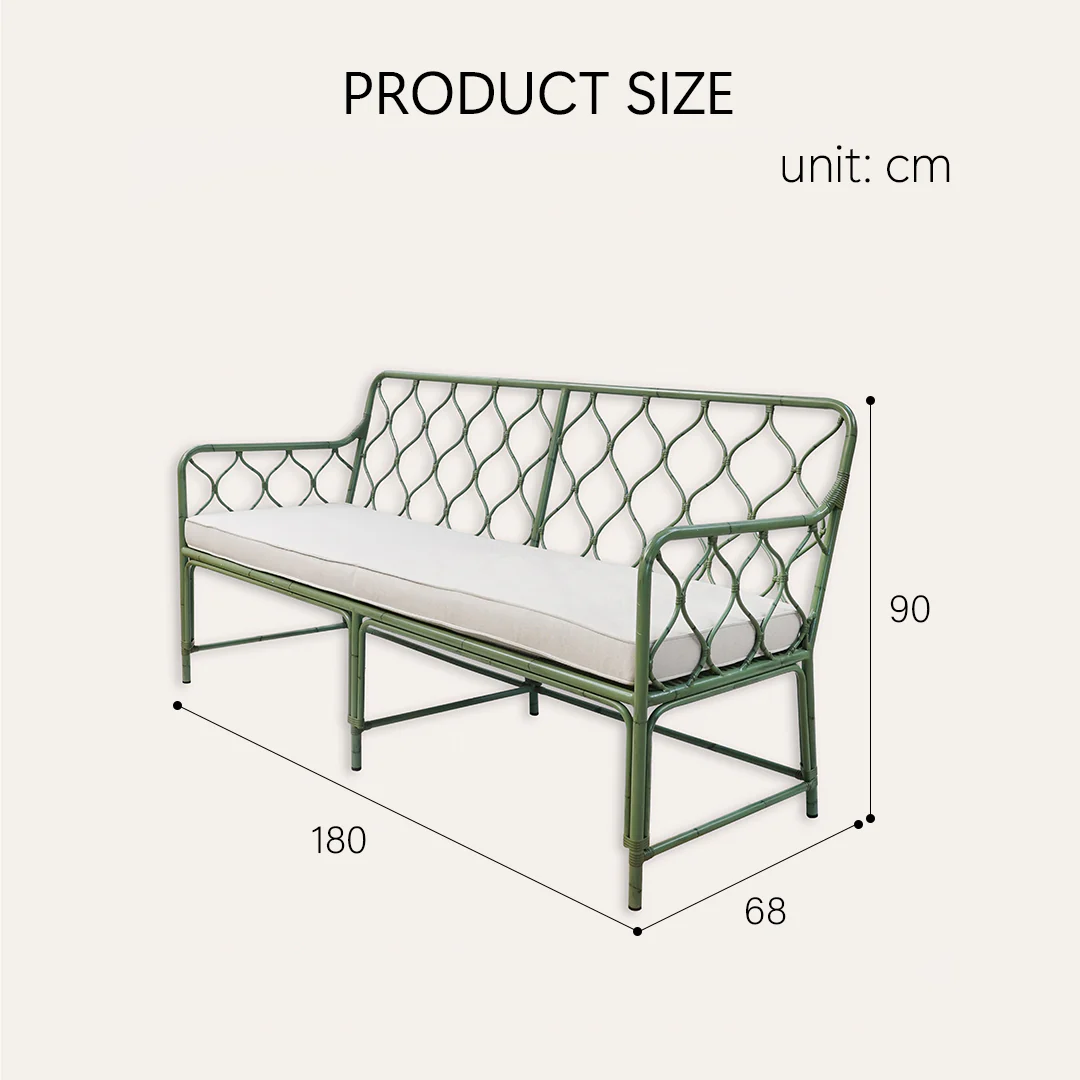 Rizzo Garden Outdoor Sofa Set, Green - Image 10