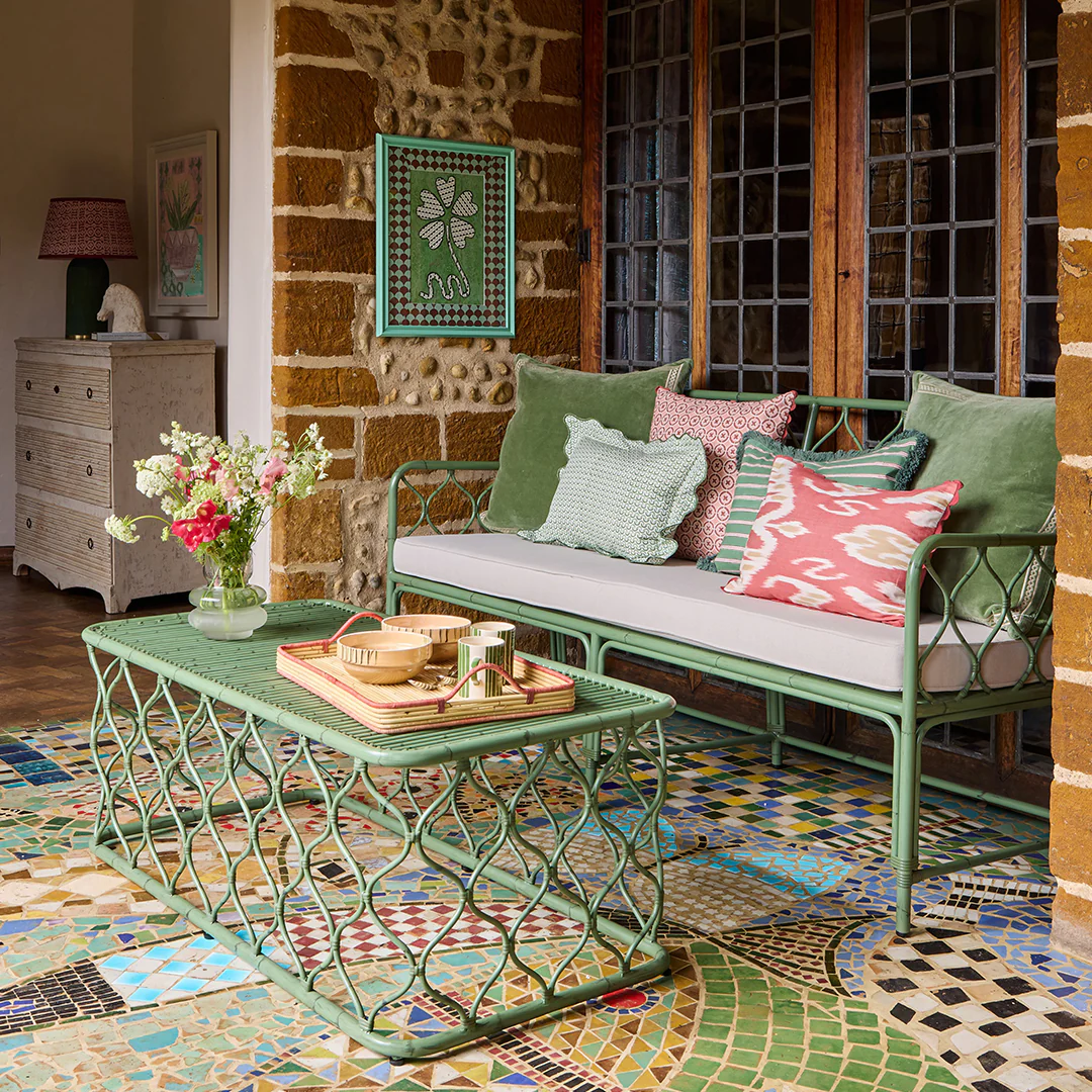 Rizzo Garden Outdoor Sofa Set, Green - Image 5