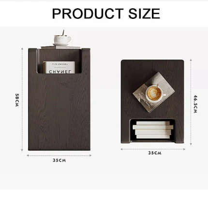 Rodge Side Table with Book Storage, Wood - Image 7