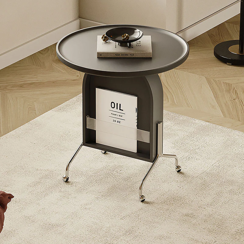Roland Side Table with Book Storage, Black - Image 4