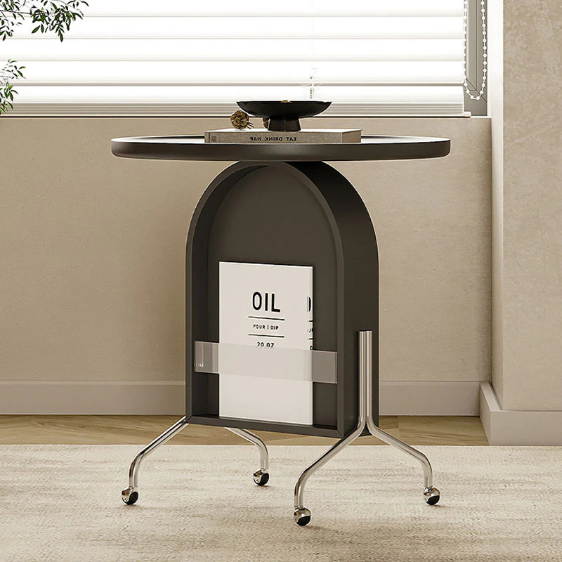 Roland Side Table with Book Storage, Black - Image 6
