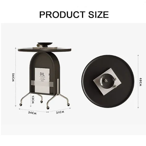 Roland Side Table with Book Storage, Black - Image 7