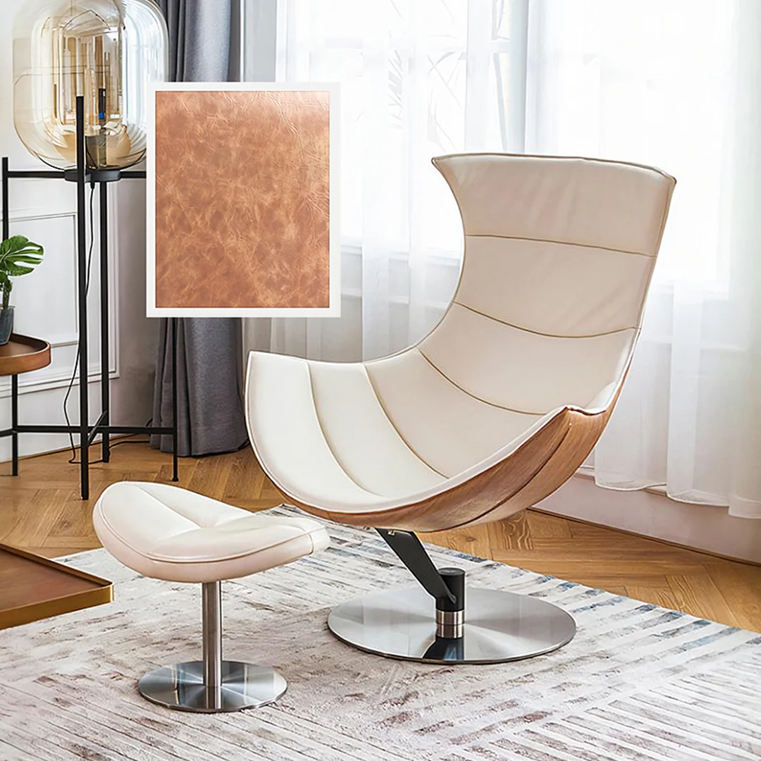 Russell Lobster Chair, With Ottoman, Walnut Texture, Armchair - Image 4