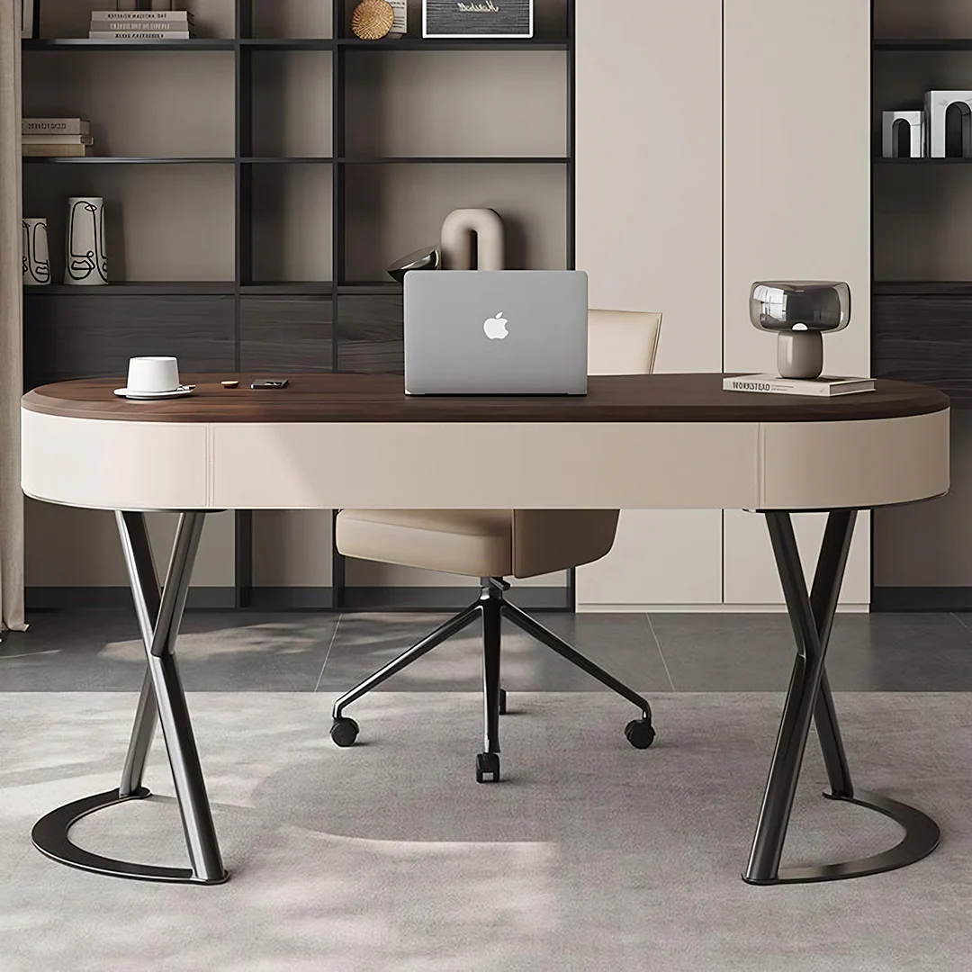 Saanvi Modern Office Desk For Home, Curved Office Desk - Image 3