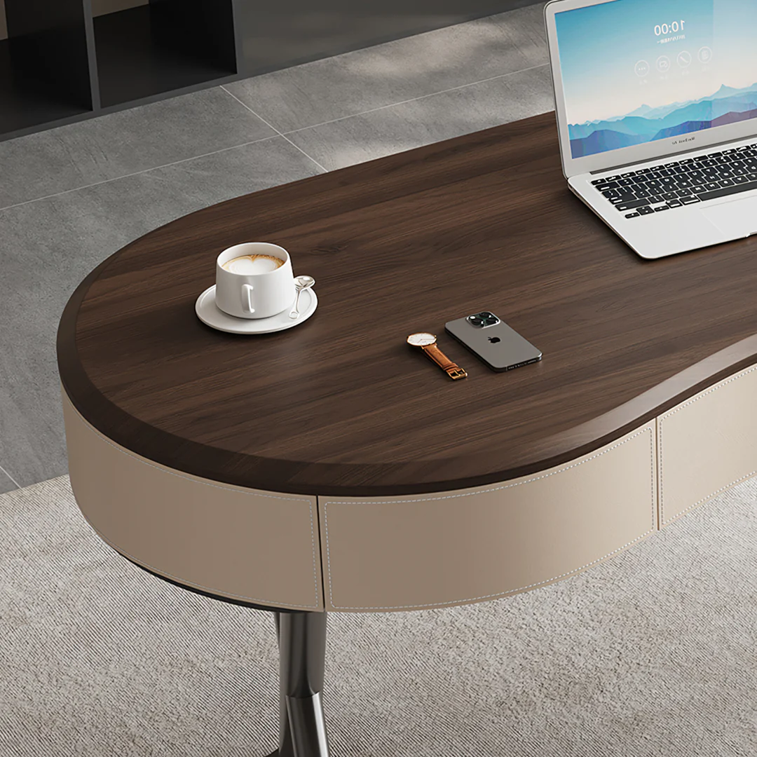 Saanvi Modern Office Desk For Home, Curved Office Desk - Image 5