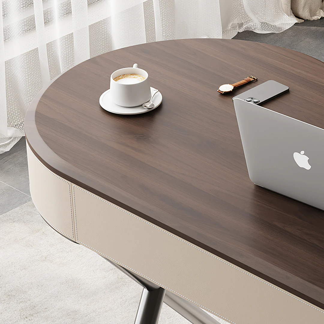 Saanvi Modern Office Desk For Home, Curved Office Desk - Image 6