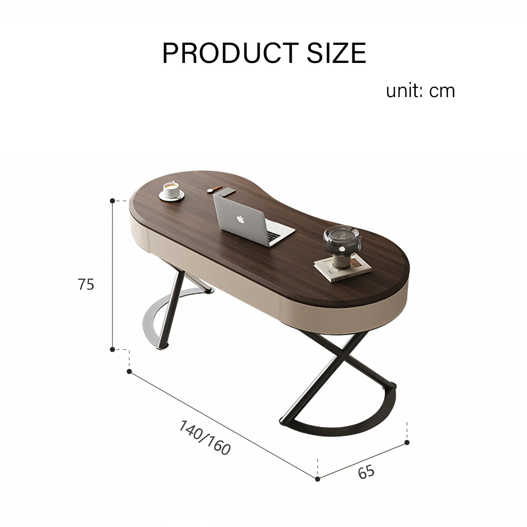 Saanvi Modern Office Desk For Home, Curved Office Desk - Image 9