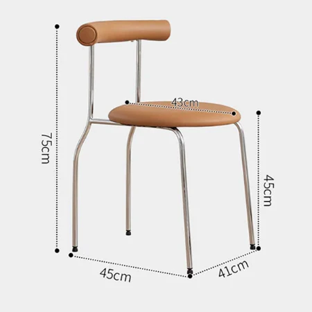 Sagan Dining Chair, Leather & Carbon Steel Alloy - Image 6