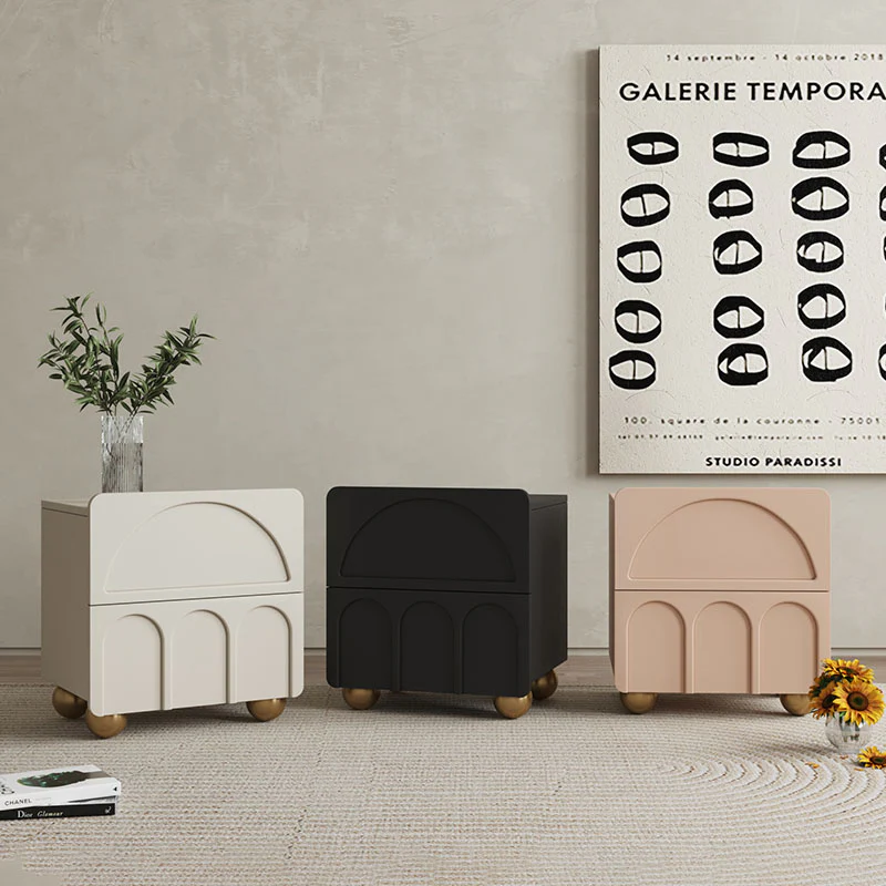 Sal Bedside Table, Cream Or Black - Image 2