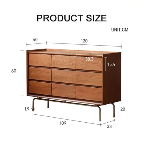 Sam Drawer Cabinet, Cherry Wood - Image 6