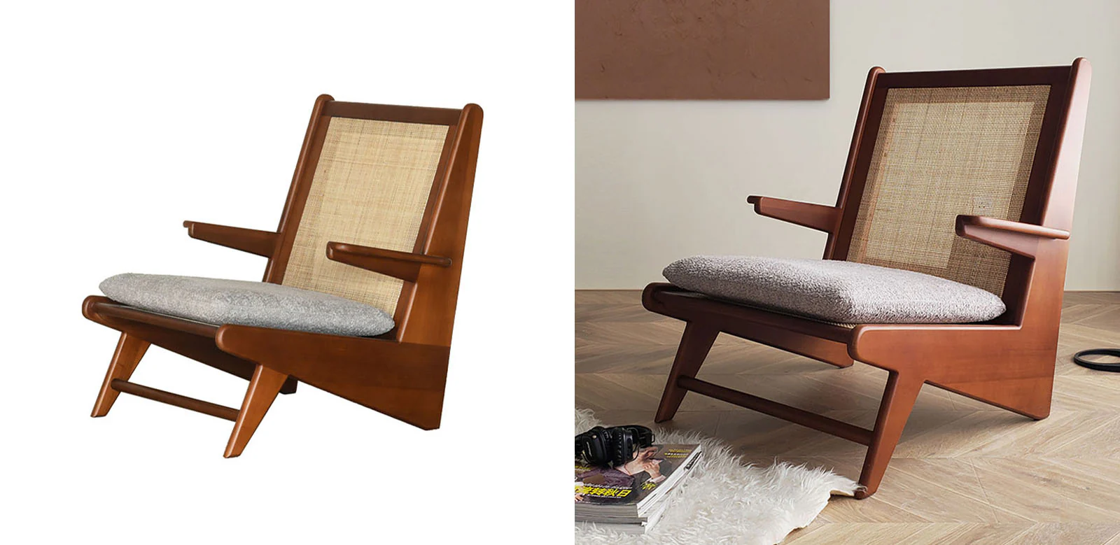 Samantha Armchair, Wooden - Image 5