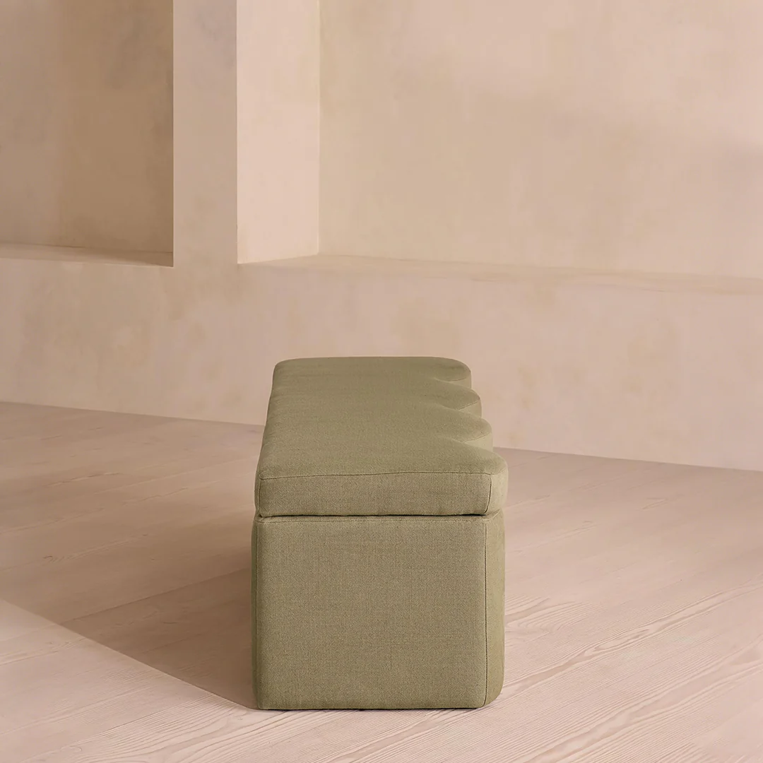 Sampson Storage Bench, Shoe Bench, Linen - Image 3