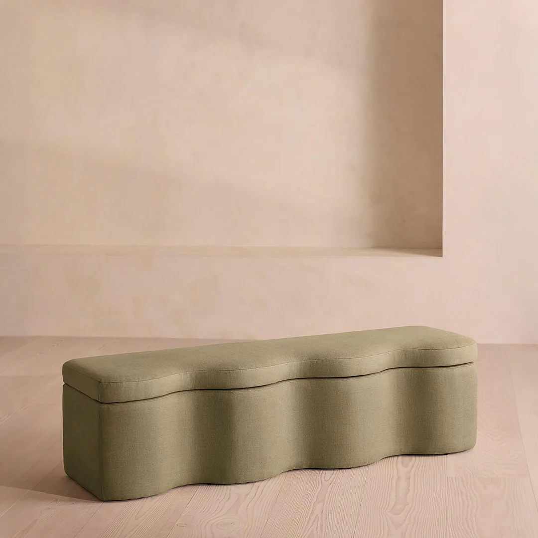 Sampson Storage Bench, Shoe Bench, Linen - Image 6