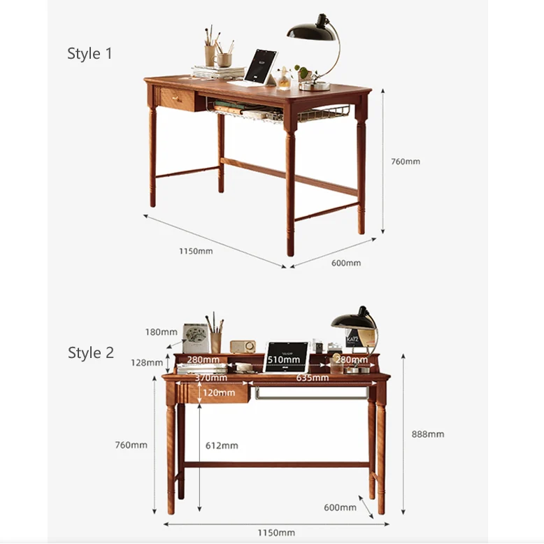 Sarah Office Desk, Cherry Wood - Image 6