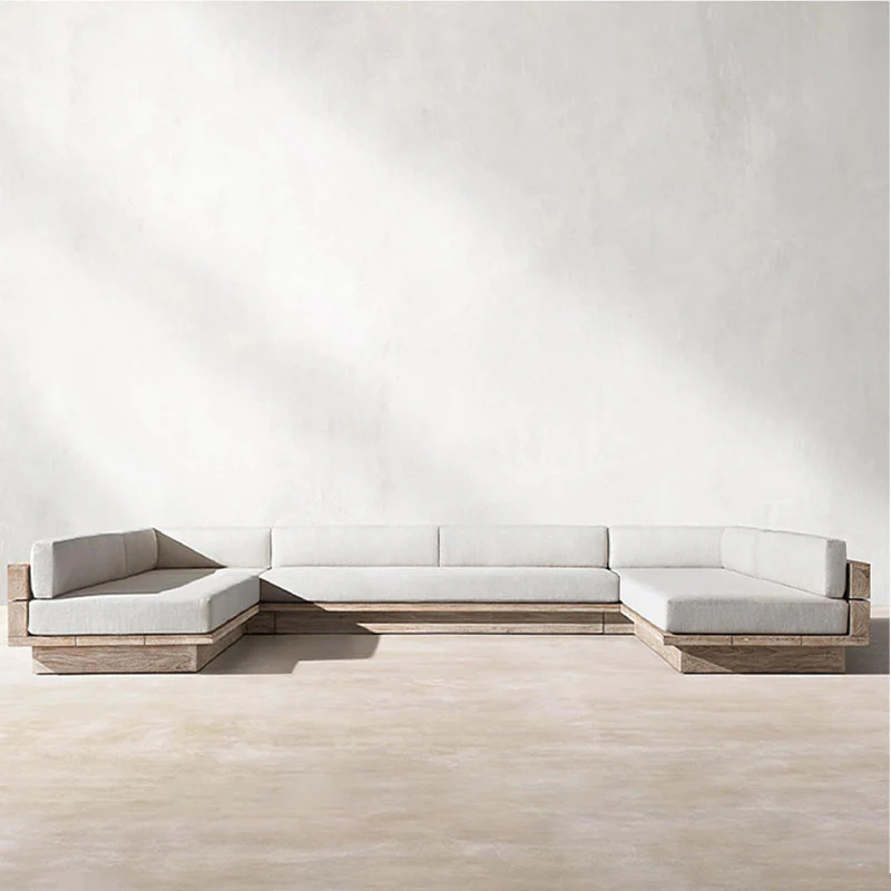 Scott Rattan Outdoor Sofa Set, Wood Base Sofa - Image 4
