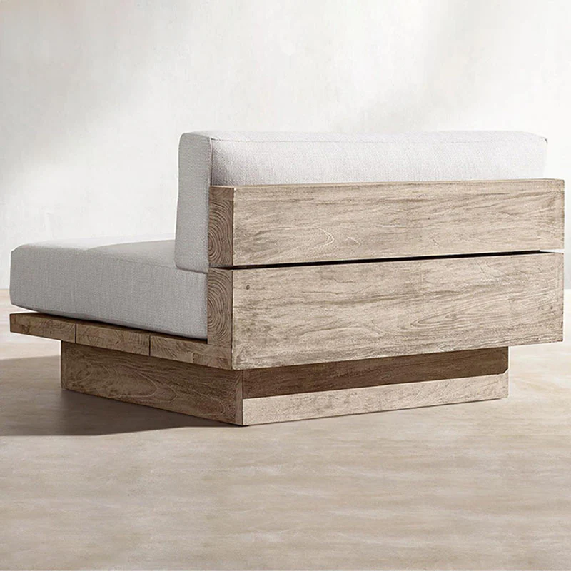 Scott Rattan Outdoor Sofa Set, Wood Base Sofa - Image 5