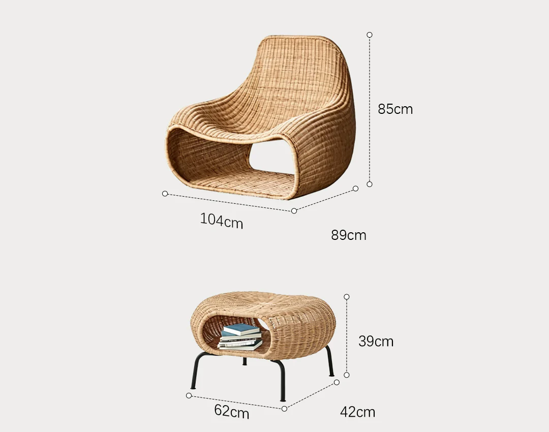 Serrano Outdoor Lounge Chair With Footstool, Rattan - Image 16