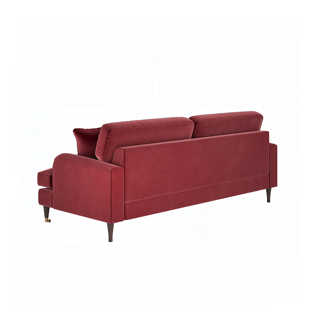 Shafique Two Seater Sofa, Loveseat, Velvet or Linen - Image 5