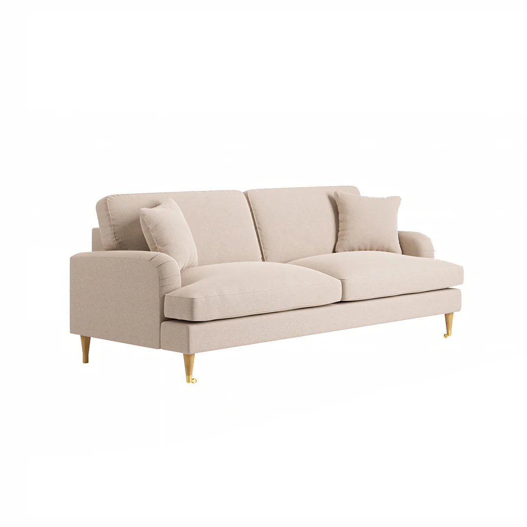 Shafique Two Seater Sofa, Loveseat, Velvet or Linen - Image 7