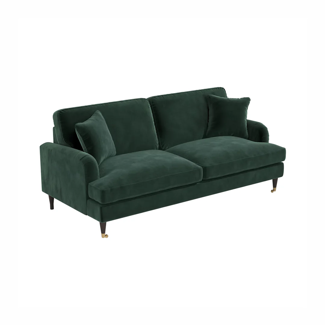 Shafique Two Seater Sofa, Loveseat, Velvet or Linen - Image 9