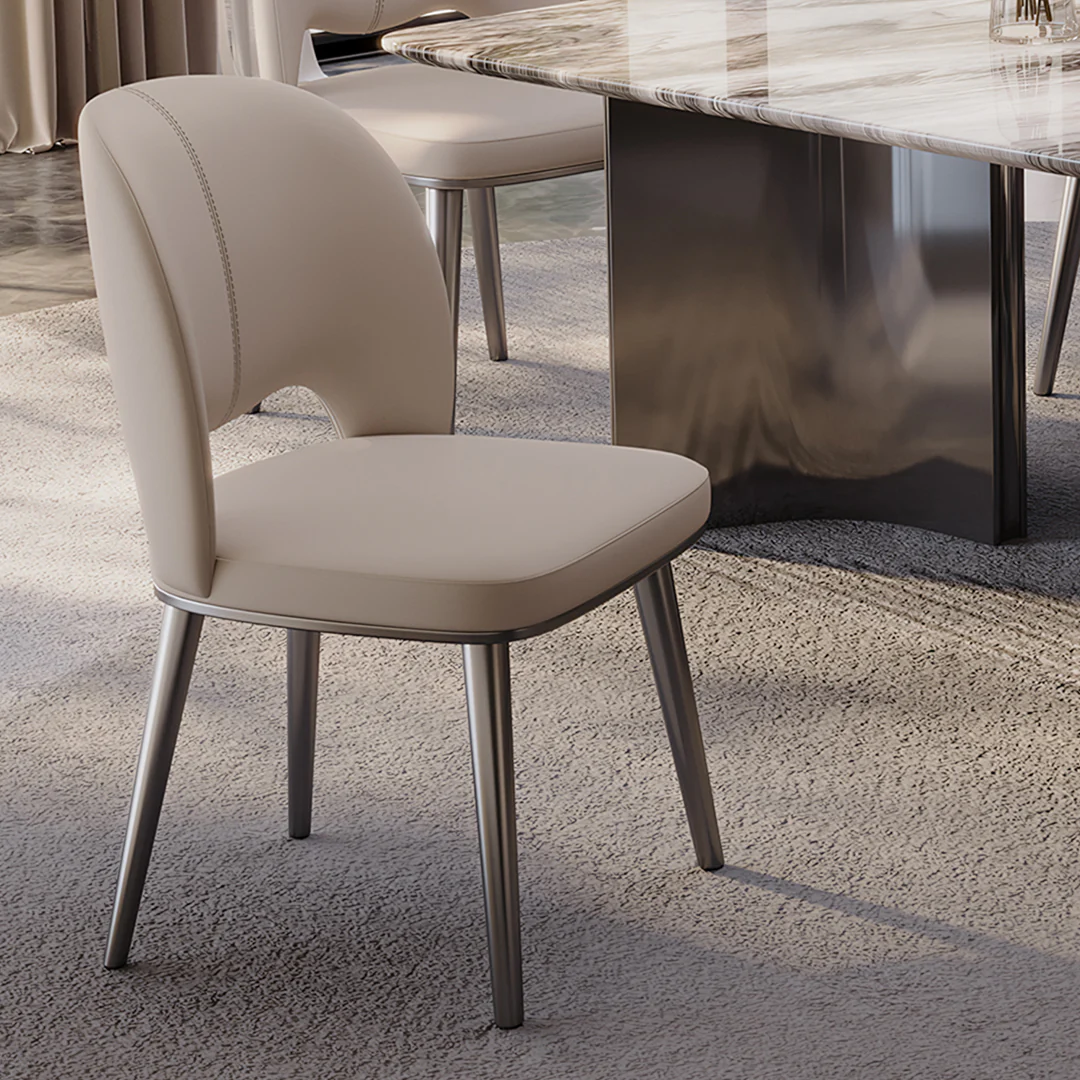 Shankar Leather Dining Chair, More Leg Colours - Image 3