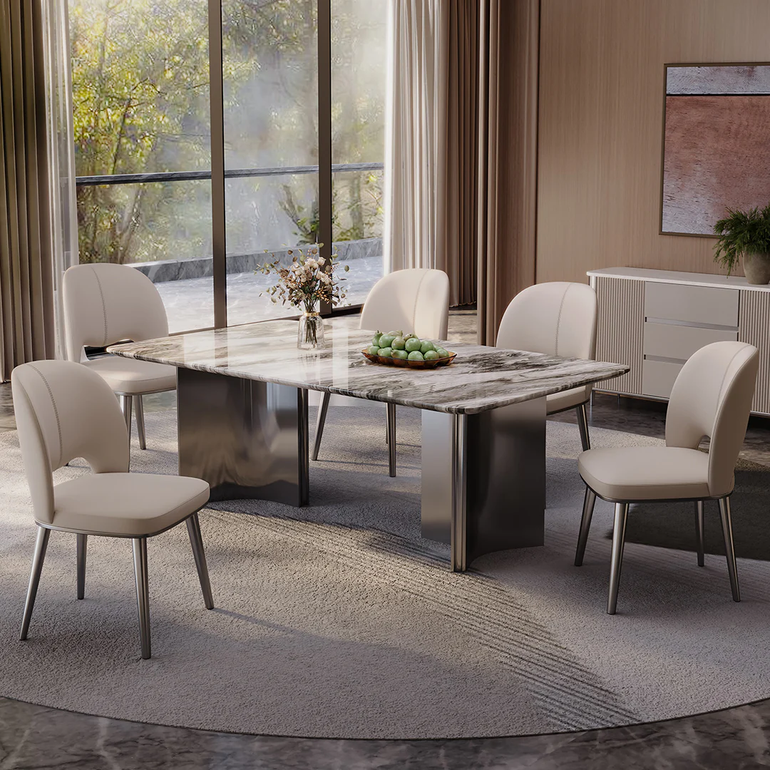 Shankar Leather Dining Chair, More Leg Colours - Image 6