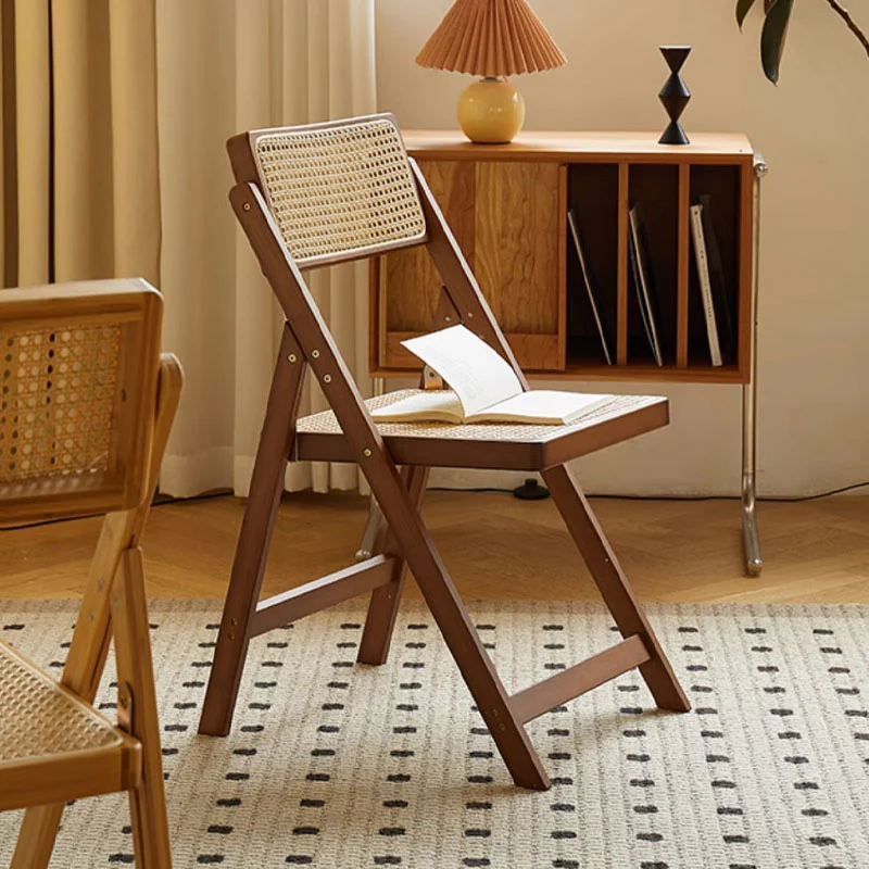 Sharon Foldable Rattan Dining Chair, Bamboo - Image 2
