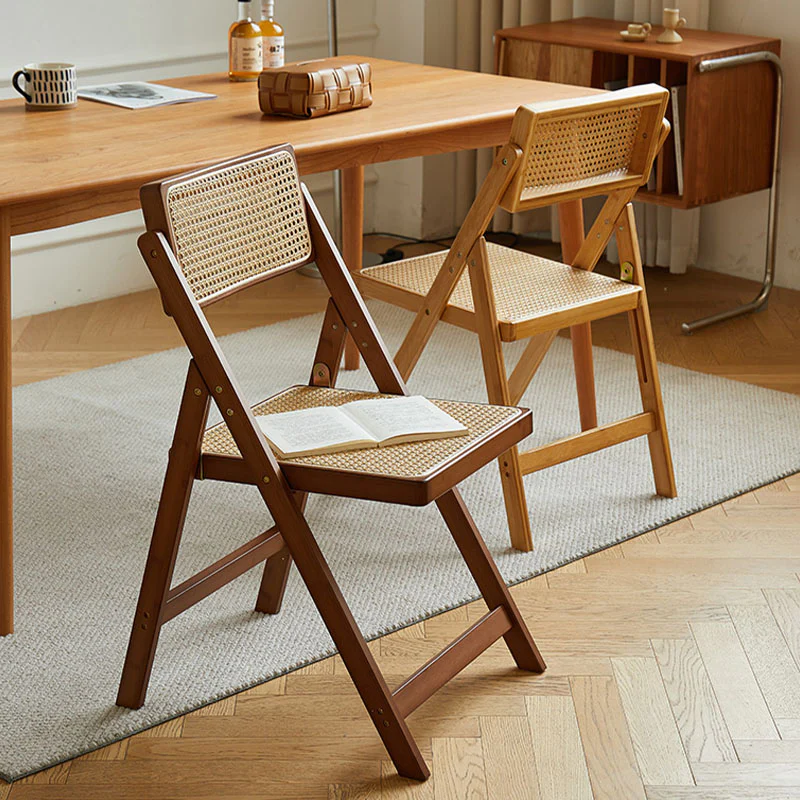 Sharon Foldable Rattan Dining Chair, Bamboo - Image 4