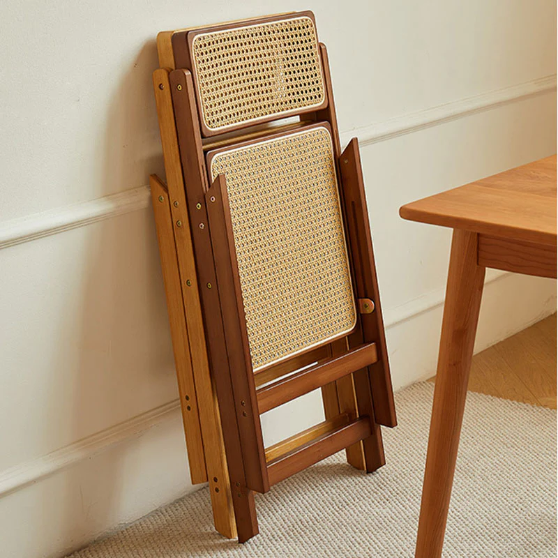 Sharon Foldable Rattan Dining Chair, Bamboo - Image 5